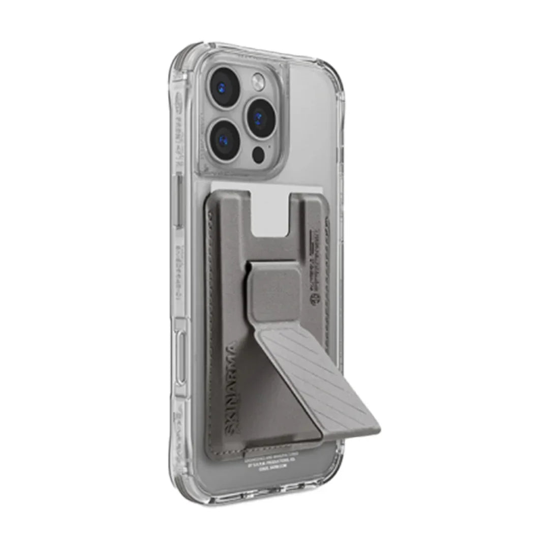 Skinarma iPhone 16 Pro Max Saido + Kado Cardholder - Titanium - Tashqila Skinarma iPhone 16 Pro Max Saido + Kado Cardholder - Titanium - Tashqila